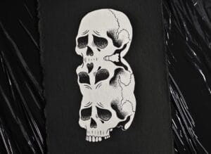 Trans rights fundraiser - 3 SKULLS - A5 Original by Cressida Raven - Image 2