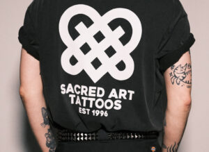 Sacred Art Tattoos Logo Tee – Black & White